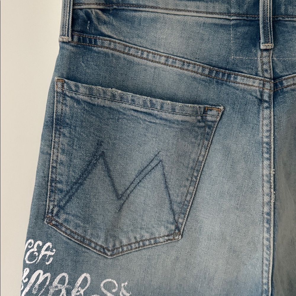 MOTHER The Rambler Zip Hover The Sun And The Sea Jeans Size 31 - Picture 10 of 15